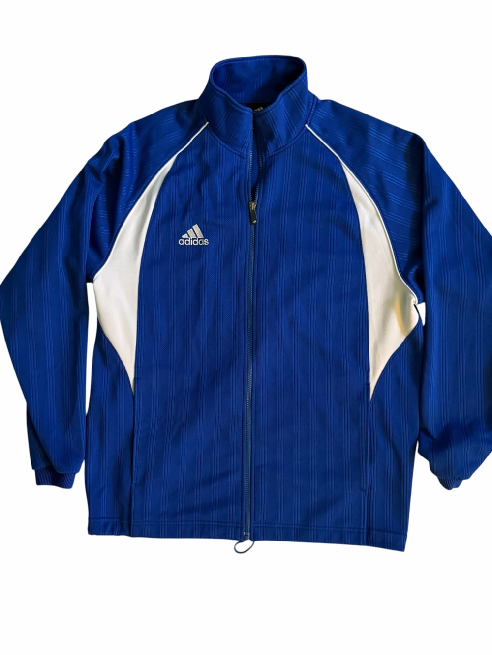 Adidas Equipment Track Jacket Men’s Medium Blue & White Vintage Full Zip Y2K